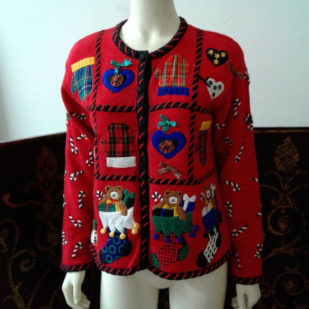 Design Original  VTG  Sweater STUDIO  Ho Ho Ho (M)